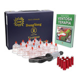 Kit Ventosas Para Acupuntura 17 Copos Livro E Pinos Magnet