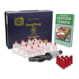 Kit Ventosaterapia 17 Copos Livro E Pinos Ponto Gatilhos