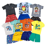 Kit Verão 10 Peças De Roupa Infantil Conjunto Masculino