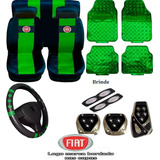 Kit Verde Capa Banco volante pedaleira tapete P Palio 96 14