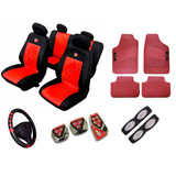 Kit Vermelho Capa Tapete Pedaleira Brindes Fiat Mobi 2019