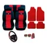 Kit Vermelho Capas Bancos Pedaleira Tapetes Volante Palio 97