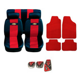 Kit Vermelho Capas Pedaleira Tapetes Volante Corsa Wind 95