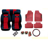 Kit Vermelho Capas Pedaleira Tapetes Volante Corsa Wind 96
