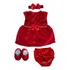 Kit Vestido + 3 Peças Roupa Bebe Recém Nascido Completo