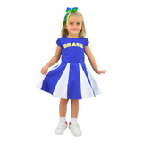 Kit Vestido Brasil Azul E Branco Copa Laço Para Cabelo