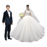 Kit Vestido De Noiva Barbie + Smoking Ken Noivo Casamento 