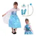 Kit Vestido Fantasia Elsa Princesa Coroa Luva Varinha Trança