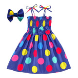 Kit Vestido Infantil Bolinha Modelo Ciganinha