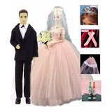 Kit Vestido Noiva Boneca Barbie + Smoking Ken + Acessórios