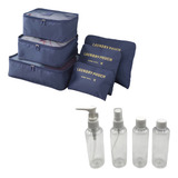 Kit Viagem 6 Necessaire Organizador Mais 4 Frascos 10 Pçs
