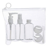 Kit Viagem Bolsa Cosmetico Para Avião 5 Peças 60ml Cor Branco