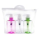Kit Viagem Porta Cosméticos Potes Necessaire 100ml Com Tampa Cor Colorido Desenho Do Tecido Liso
