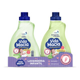 Kit Vida Macia Lava Roupas Amaciante Glicerina Erva Doce 1 L