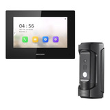 Kit Video Porteiro Ip Hikvision Monitor 7 Polegadas Cor Preto Bivolt