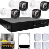 Kit Vigilância 4 Câmeras Infravermelho E Dvr Kit Completo