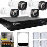 Kit Vigilância 4 Câmeras Infravermelho E Dvr Kit Completo