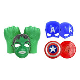 Kit Vingadores Luvas Hulk Escudo Capitão