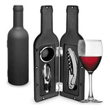 Kit Vinho 3 Peças Abridor Saca Rolha Tampa Anel Garrafa