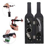Kit Vinho 6 Peças Abridor Saca Rolha Tampa Anel Garrafa Case