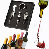 Kit Vinho Aço Abridor Garrafa Saca Rolhas Dosador Tampa Anel