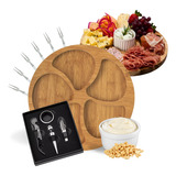 Kit Vinho E Queijo Garfo Peças Molheira E Petisqueira