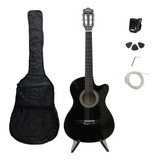 Kit Violão Cutaway Tivoli Afinador Capa Palheta Cordas Extra Cor Preto Orientação Da Mão Destro