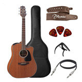 Kit Violao Takamine Folk Eletrico Gd11mce Mgs Acessórios Cor Natural Material Do Diapasão Laurel Orientação Da Mão Destro