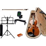 Kit Violino 3 4 Completo Espaleira Estante Afinador