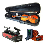 Kit Violino Barth 4 4 C  Estojo Term  Espaleira  Afinador Bk