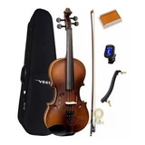 Kit Violino Vogga 3 4 4 4 Arco Breu Case Espaleira Afinador