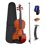Kit Violino Vogga 3 4 4 4 Arco Breu Case Espaleira Afinador