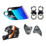 Kit Viseira Reparo Botão Chassi Capacete Fokker Mx5