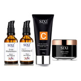 Kit Vitamina C Hialurônico Gel De Limpeza Resveratrol