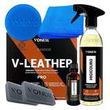 Kit Vitrificador Banco Couro V leather   Limpa Couro Vonixx