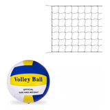 Kit Vôlei Lazer Bola De Volei Rede 9 Metros Praia quadra