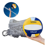 Kit Vôlei Lazer Bola Oficial Rede 5 Metros Piscina Praia