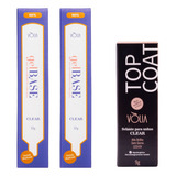 Kit Volia 2 Sachês Gel Base 12g top Coat Selante Sem Goma 9g