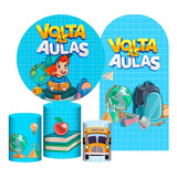 Kit Volta Ás Aulas Painel Redondo Trio Capas Cilindro Romano
