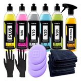 Kit Vonixx Polidor Automotivo Corte Refino Lustro Cera Pano