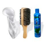 Kit Waves Durag Escova Javali E Shampoo Bandanas Dureg