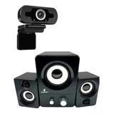 Kit Webcam C Microfone Embutido C Caixa Som Subwoofer Pc