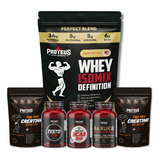 Kit Whey Protein Cafeina Creatina Bcaa Pré Treino Termogenic