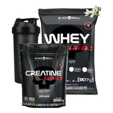 Kit Whey Protein Turbo Creatina Brinde Black Skull