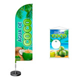 Kit Wind Banner Dupla Face Completo + Banner 60x90 Água Coco