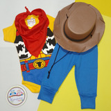 Kit Woody Toy Story Body Manga Longa calça chapéu bandana