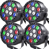 Kit X4 Canhão 12 Led Rgbw 3 Watt Profissional Strobo Dmx 110v/220v (bivolt)