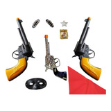Kit Xerife Faroeste Cowboy Três Revolver Armas De Brinquedo