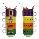 Kit Xícara Caneca De Café Friends Série Com Suporte 150ml