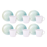 Kit Xícaras E Pires De Chá 12 Pç 185ml Polaris Tramontina Porcelana
